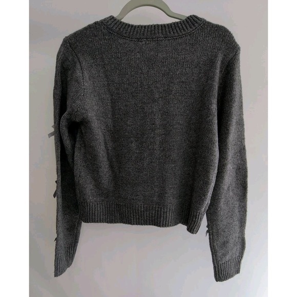 RSQ Women's Grey Cardigan Sweater with Bows Size  Medium New With Tags - Picture 4 of 8
